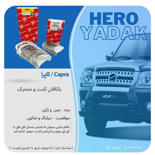 انواع یاتاقان کاپرا
